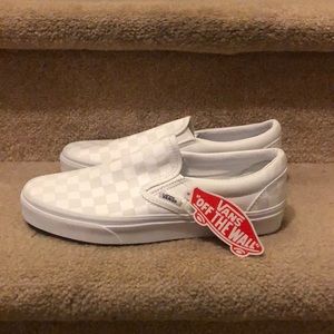Vans classic slip-on, checkered , white